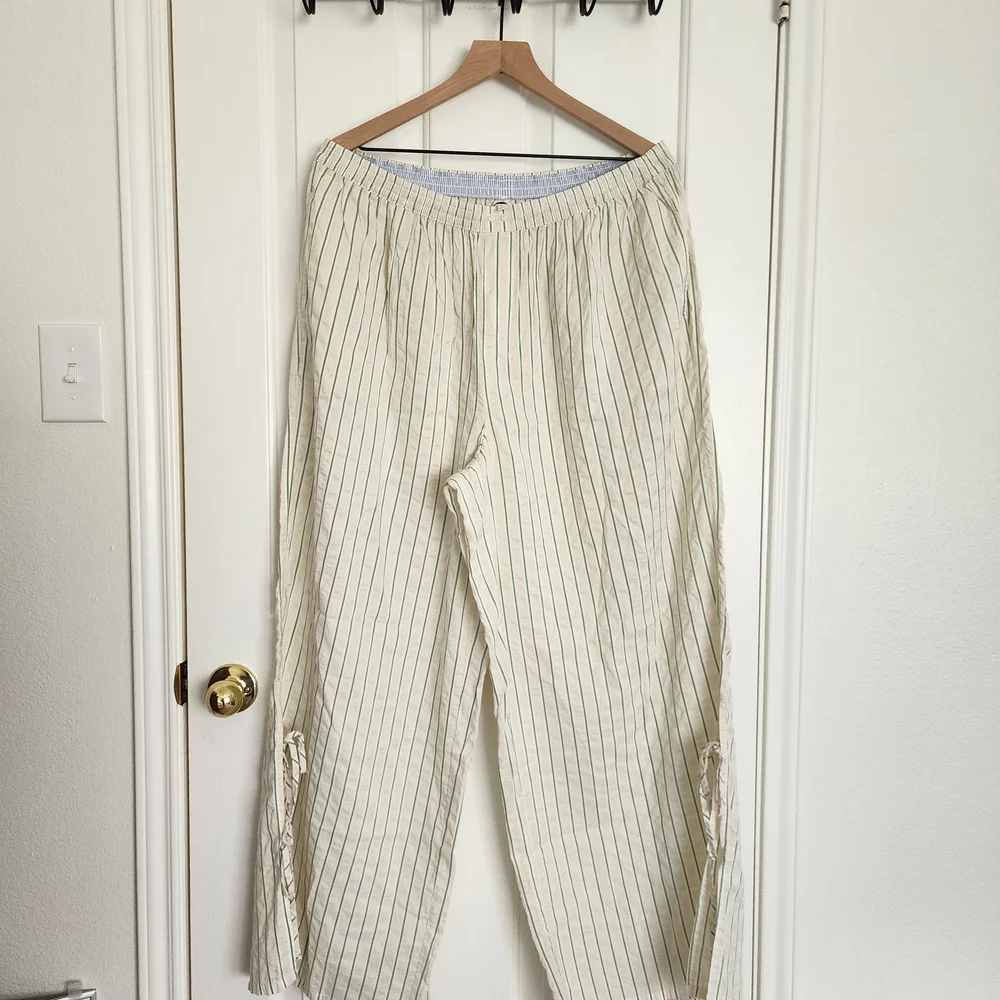 Aerie Off Duty Seersucker Side Tie Trouser PJ Pant - Picture 2 of 9